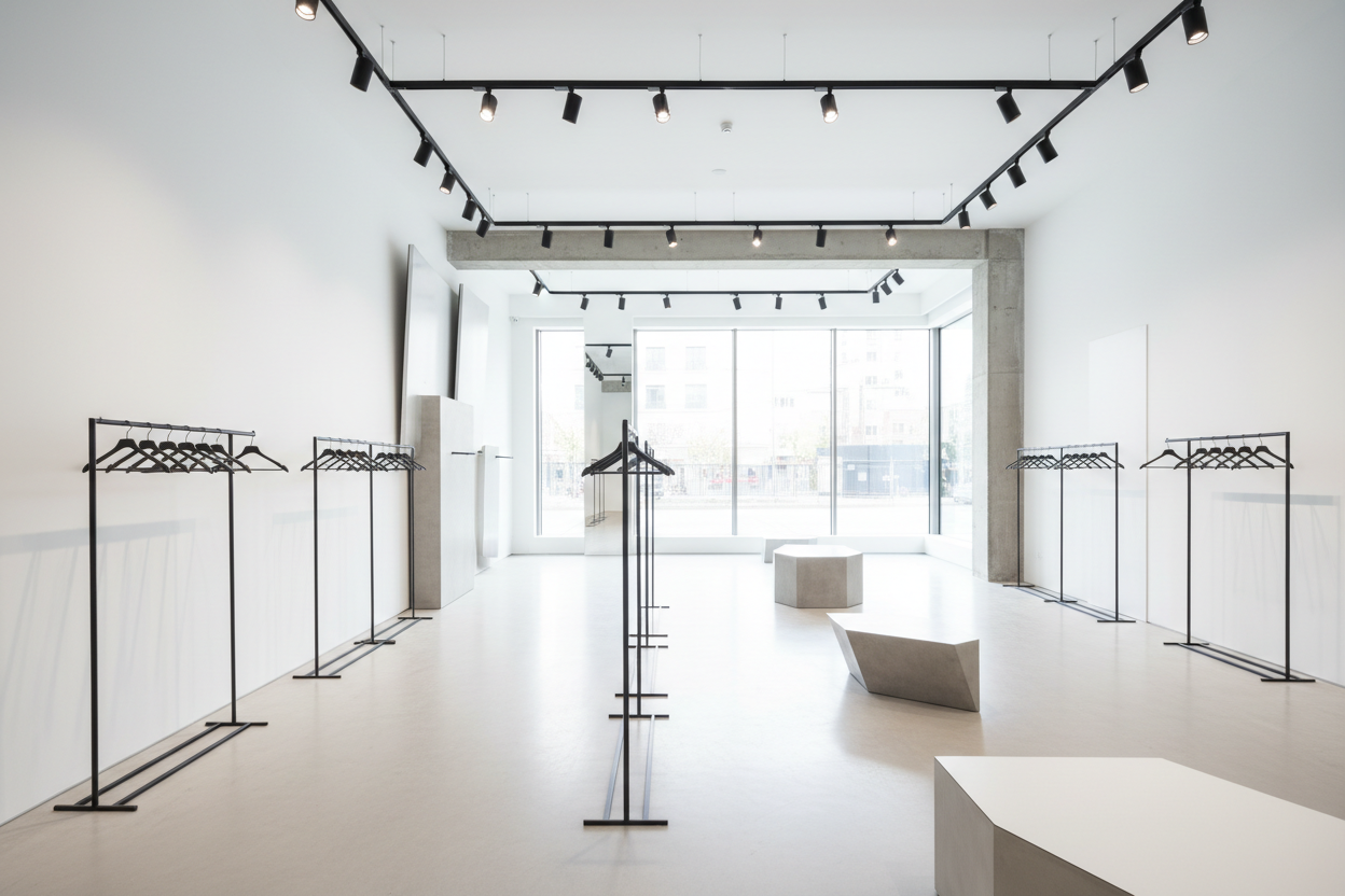 Modern clothing store with no clothes